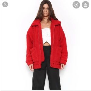 I.AM.GIA Red Teddy Coat